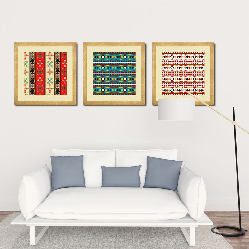 3 Piece Pattern Wall Art Frame - Scandinavian Motif