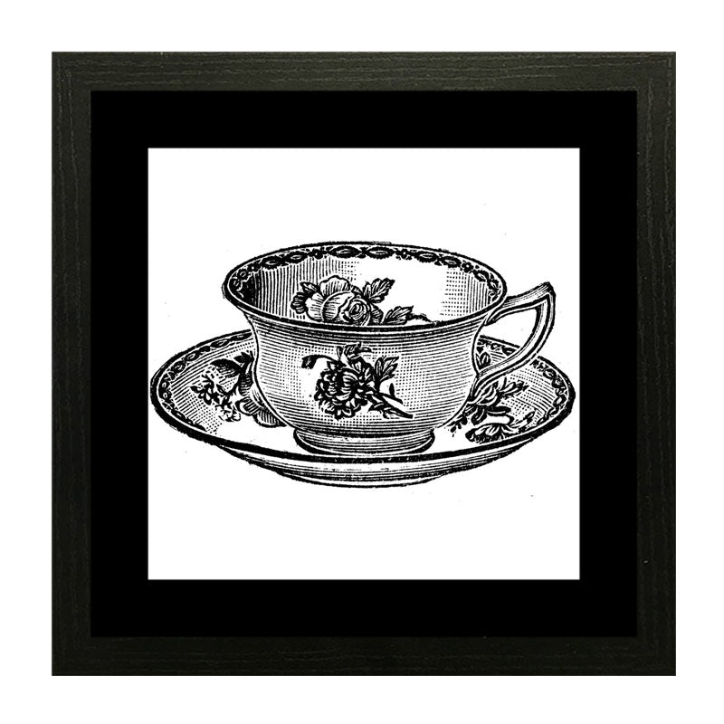 3 Piece Vintage Tea Set Wall Art - Shabby Chic Floral Motifs