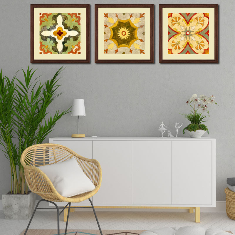 3 Piece Moroccan Floral Wall Art Set - Vintage Elegance