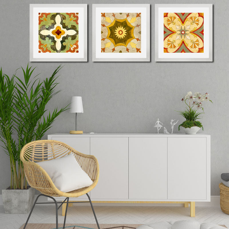 3 Piece Moroccan Floral Wall Art Set - Vintage Elegance