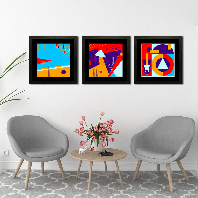 Set of 3 Bauhaus Wall Frames - Medieval Modern Art