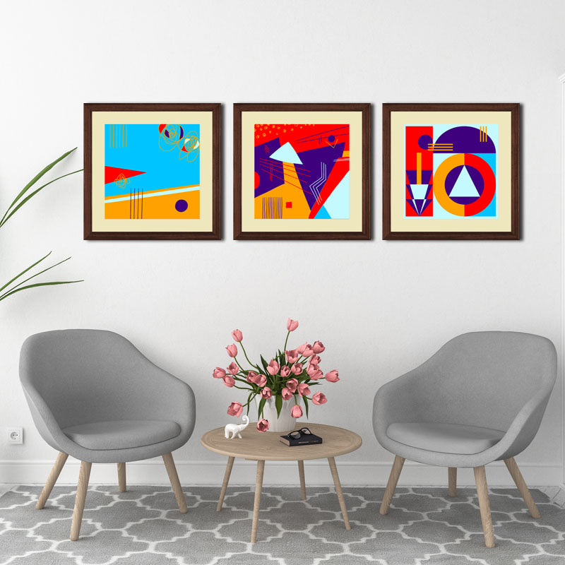 Set of 3 Bauhaus Wall Frames - Medieval Modern Art