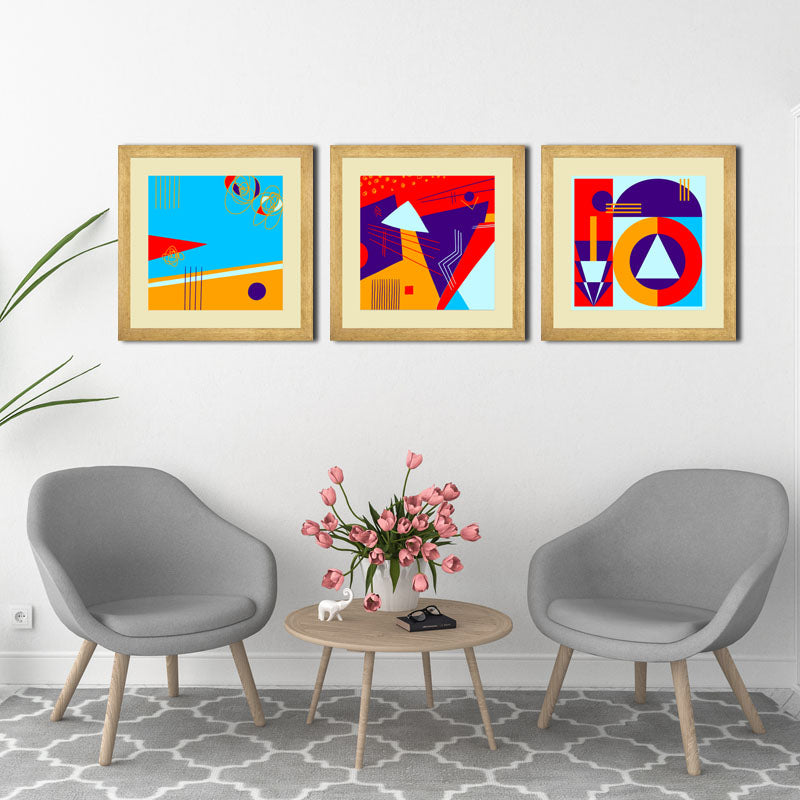 Set of 3 Bauhaus Wall Frames - Medieval Modern Art