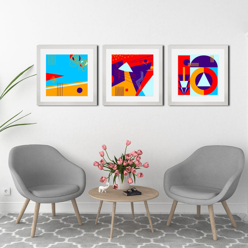Set of 3 Bauhaus Wall Frames - Medieval Modern Art