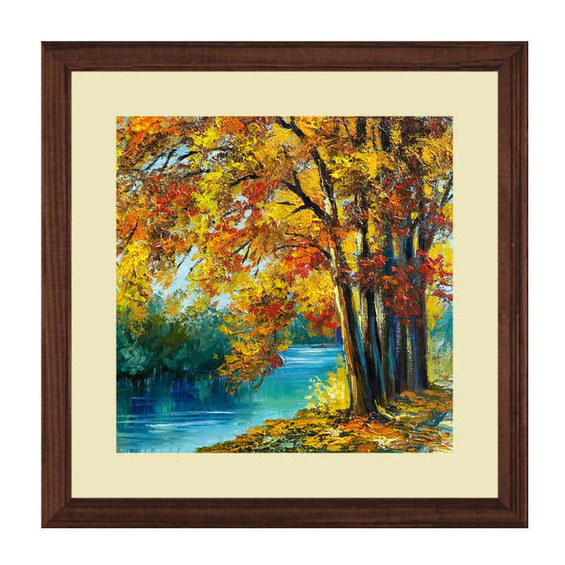 Set of 2 Rain in Park Framed Art - Serene Scenic Views