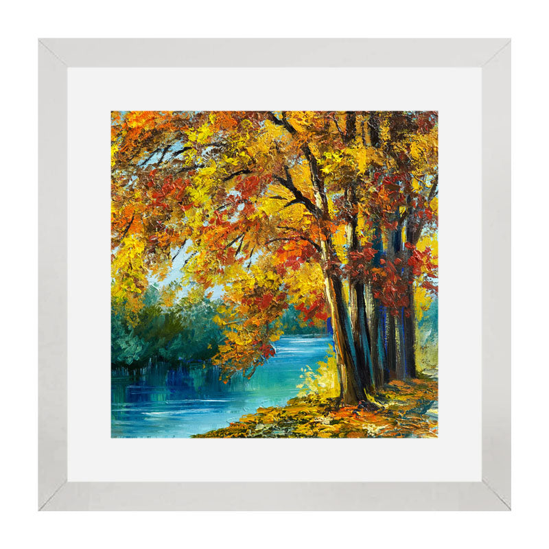 Set of 2 Rain in Park Framed Art - Serene Scenic Views