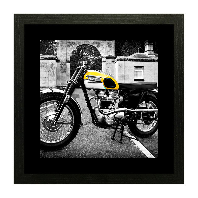 2 Piece Vintage Motorbike Framed Art - Retro Motorcycle Style