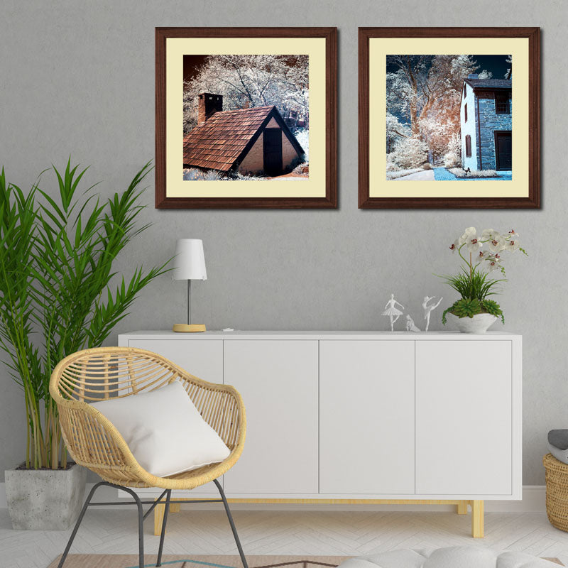 Set of 2 Carriage House Landscape Wall Art - Countryside Charm