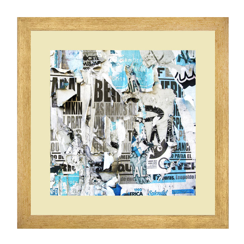 Set of 2 Pastel Blue Typography Art Frames - Modern Graffiti Design