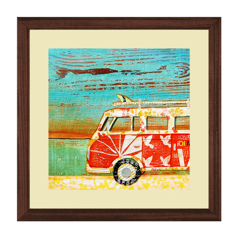 Set of 4 Vibrant Retro Art Wall Frames - Vintage Inspired Design