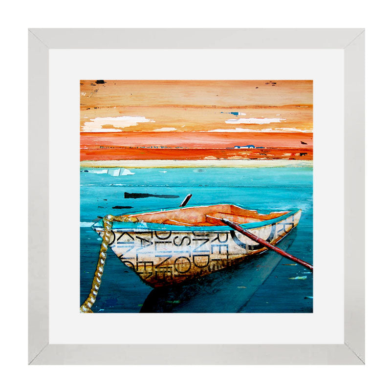 Set of 4 Vintage Beach Framed Wall Art - Coastal Vibes