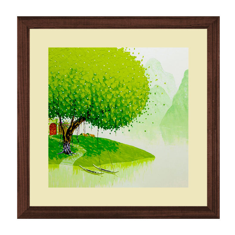 Set of 2 Whimsical Trees Wall Art – Purple & Green Vibrant Tree