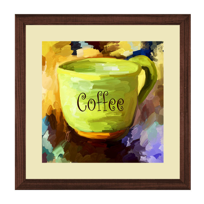Set of 3 Coffee Mug Wall Frames – Colorful Beverage Art Set