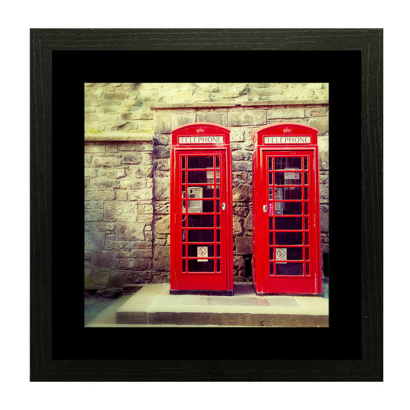 3 Piece Red Telephone Booth Wall Frames - Classic London
