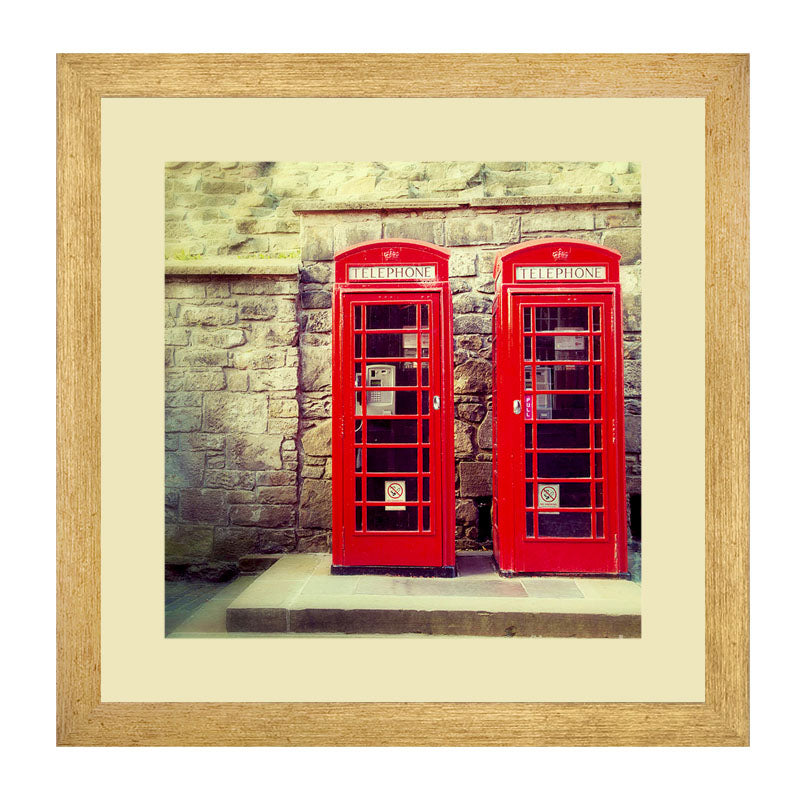 3 Piece Red Telephone Booth Wall Frames - Classic London