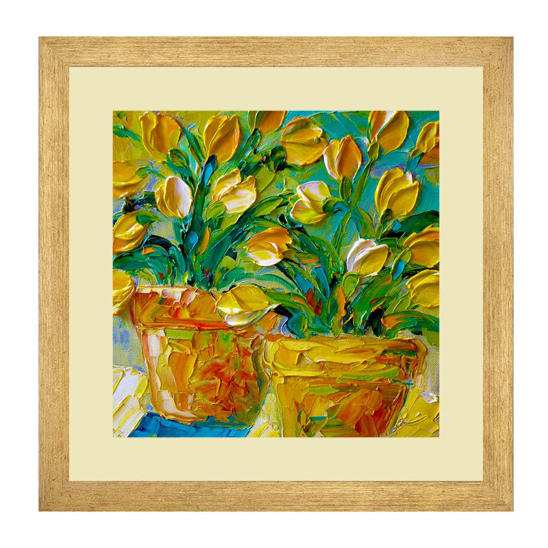Set of 3 Golden Floral Wall Frames – Elegant Flower Wall Art