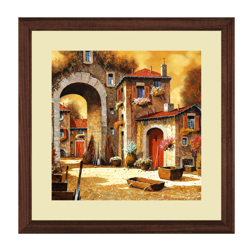 Set of 3 Vintage Archway Wall Frames - European Street View