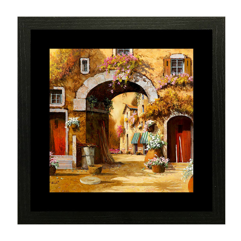 Set of 3 Vintage Archway Wall Frames - European Street View