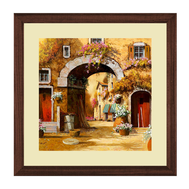 Set of 3 Vintage Archway Wall Frames - European Street View