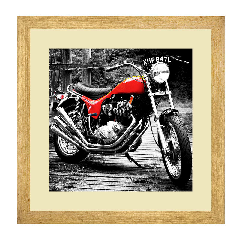 Set of 3 Bicycle & Motorcycle Wall Frames - Monochrome Vintage Ride