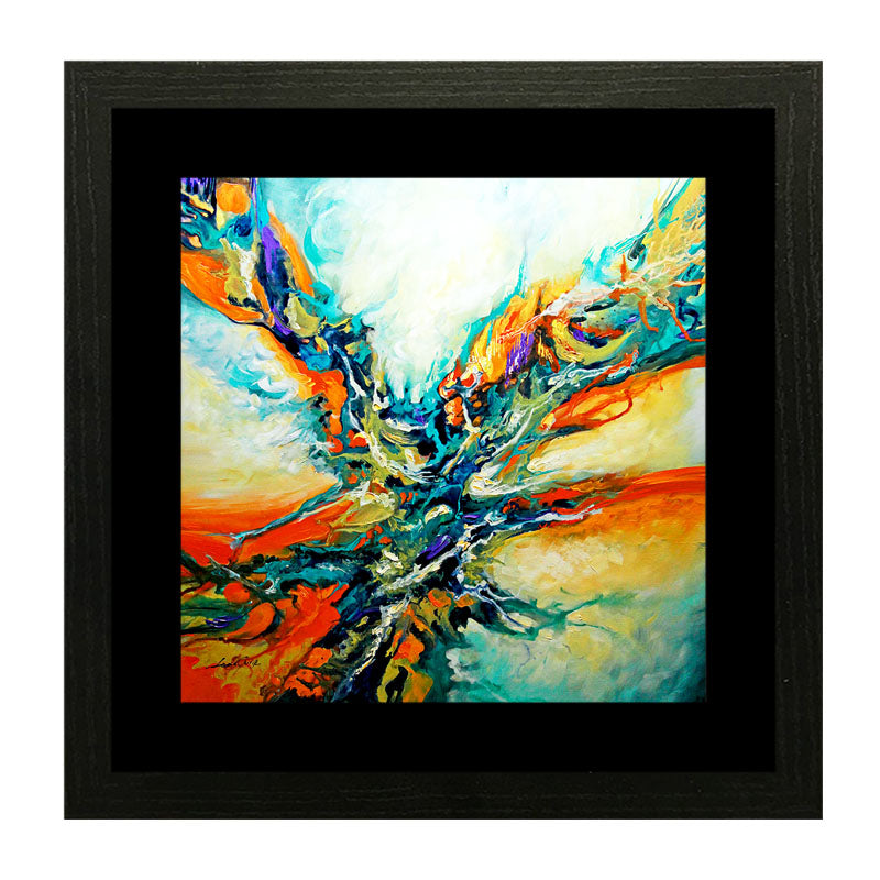 Set of 2 Nature's Energy Butterfly & Tree Wall Frames – Abstract Vibrant
