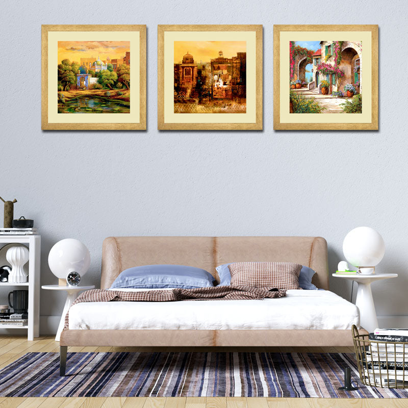 Set of 3 Classic Alley Wall Frames – Rustic European Street