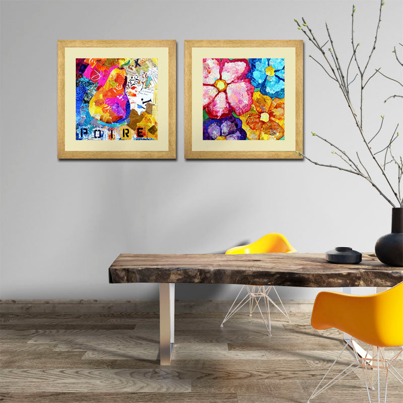2 Piece Mixed Pop Wall Art Set – Bold & Bright Abstract Collage