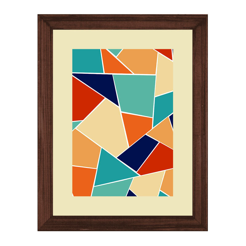 2 Piece Geometric Pattern Wall Frames – Abstract Mosaic