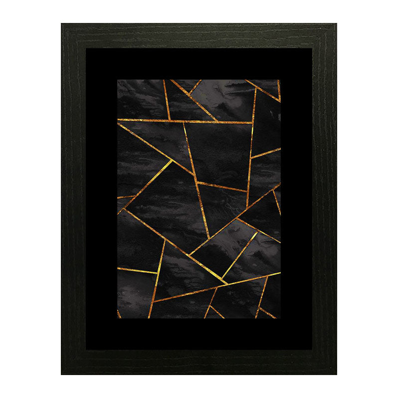 Set of 2 Luxe Black & Gold Wall Frames – Glam Abstract Art