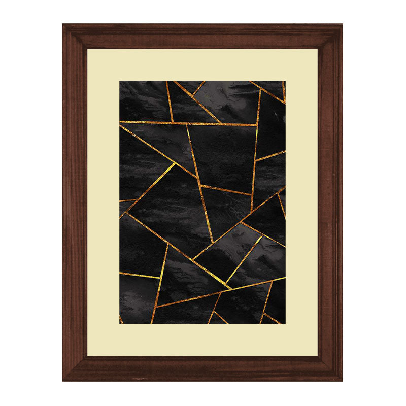 Set of 2 Luxe Black & Gold Wall Frames – Glam Abstract Art