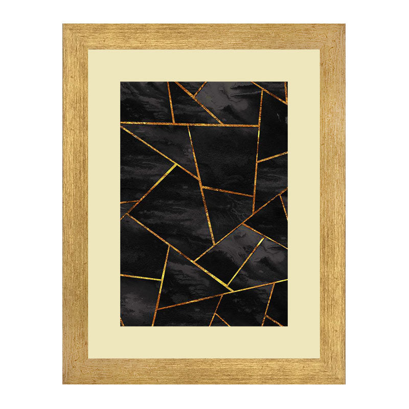 Set of 2 Luxe Black & Gold Wall Frames – Glam Abstract Art