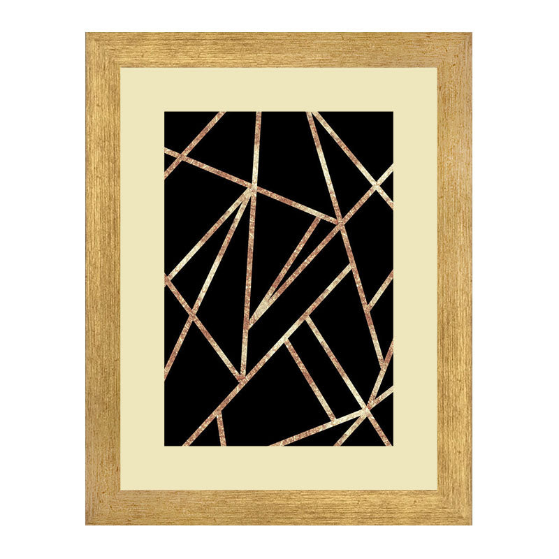Set of 2 Luxe Black & Gold Wall Frames – Glam Abstract Art