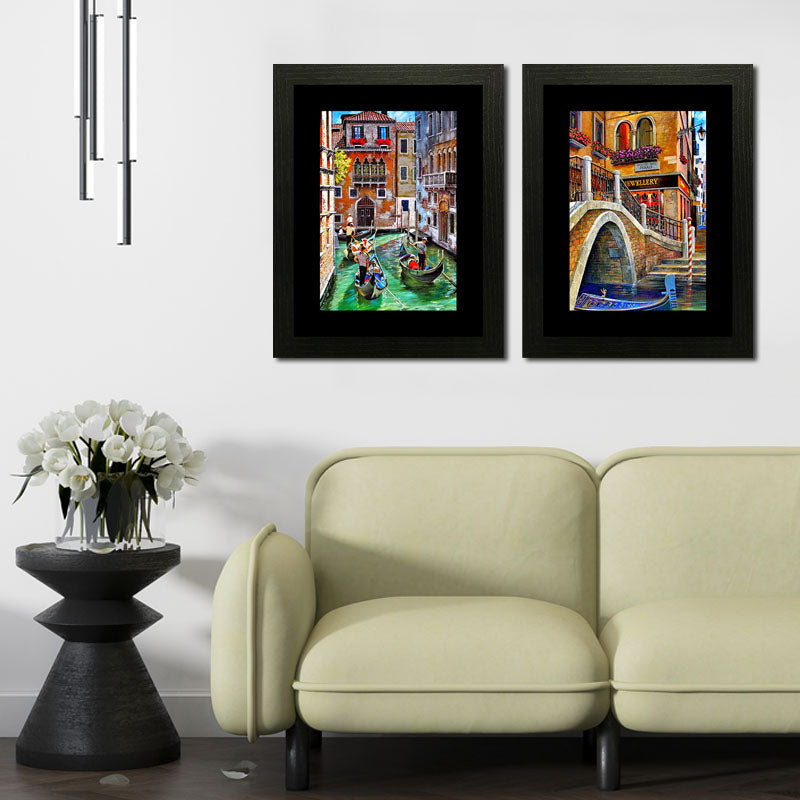 2 Piece Venice Street View Wall Frames – European Architecture