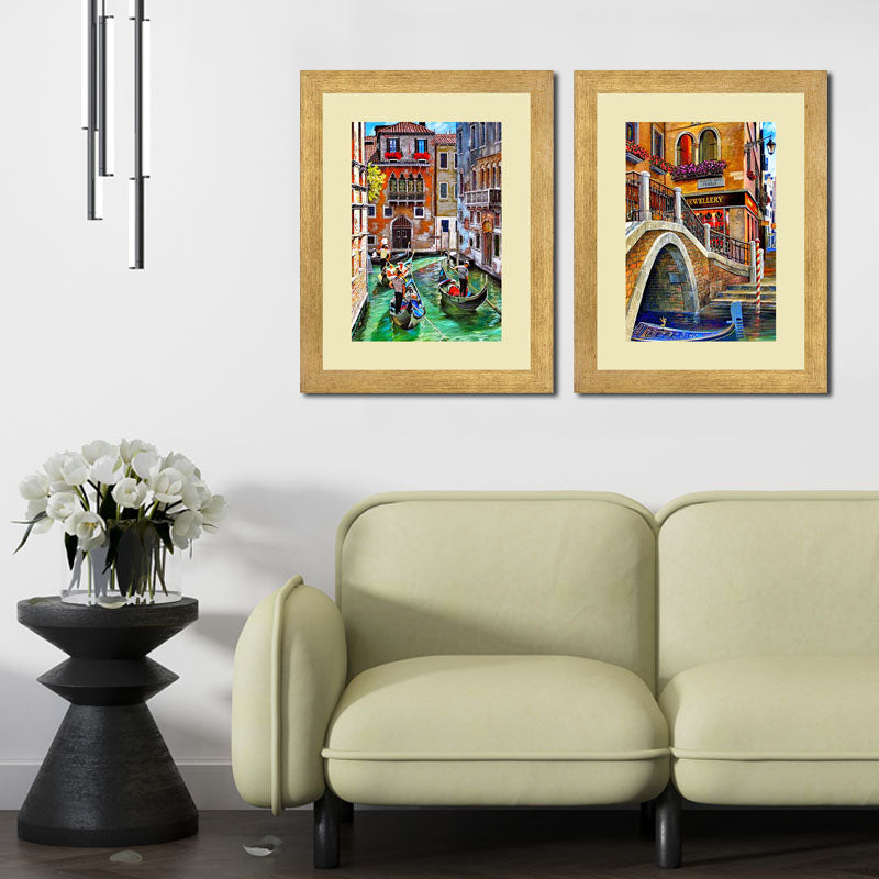 2 Piece Venice Street View Wall Frames – European Architecture