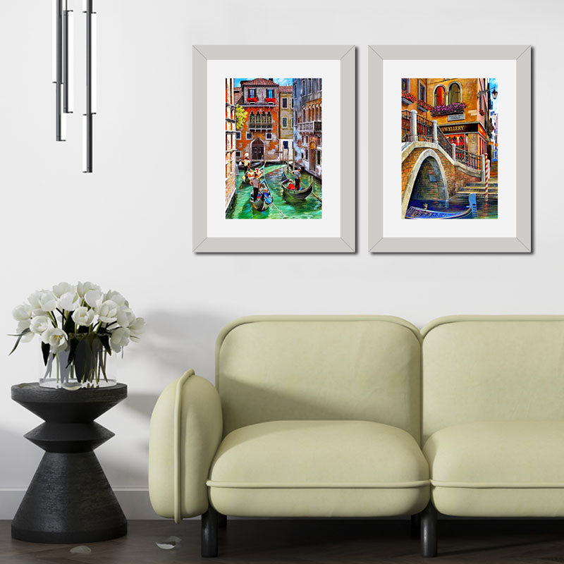 2 Piece Venice Street View Wall Frames – European Architecture