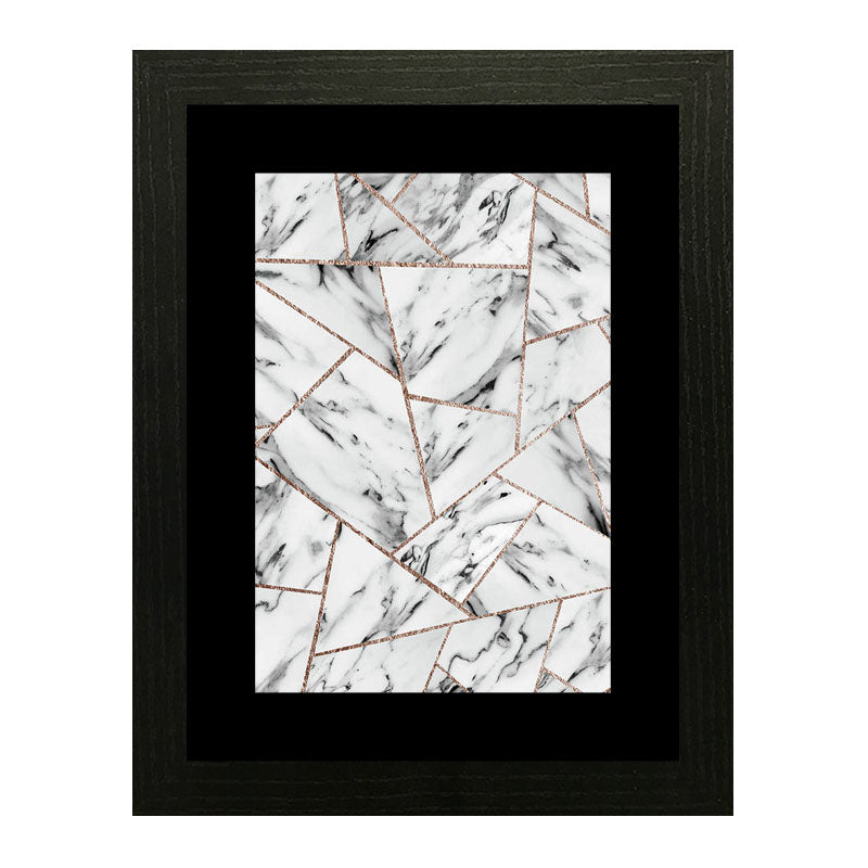 Set of 2 Marble Texture Wall Frames – Blue & White Swirl Art