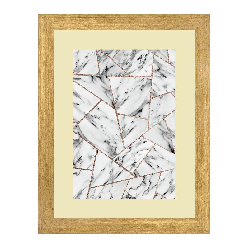 Set of 2 Marble Texture Wall Frames – Blue & White Swirl Art