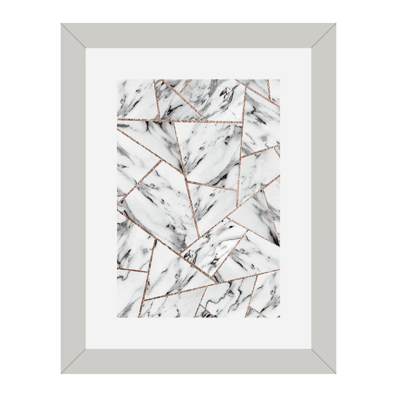 Set of 2 Marble Texture Wall Frames – Blue & White Swirl Art