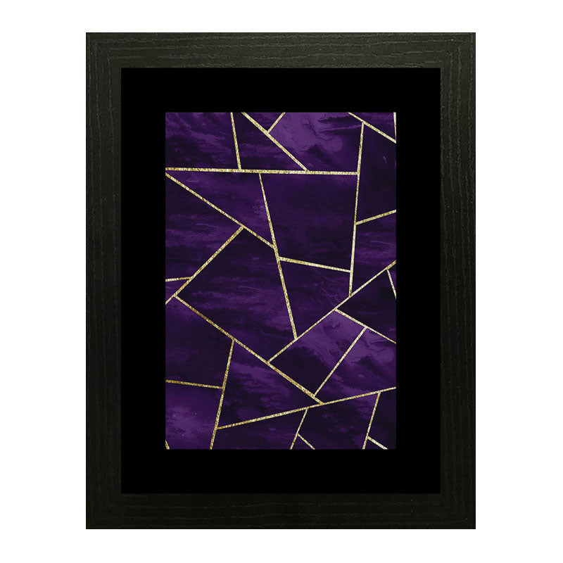 Set of 2 Dark Elegance Wall Frames – Purple & Brown Marble Lines