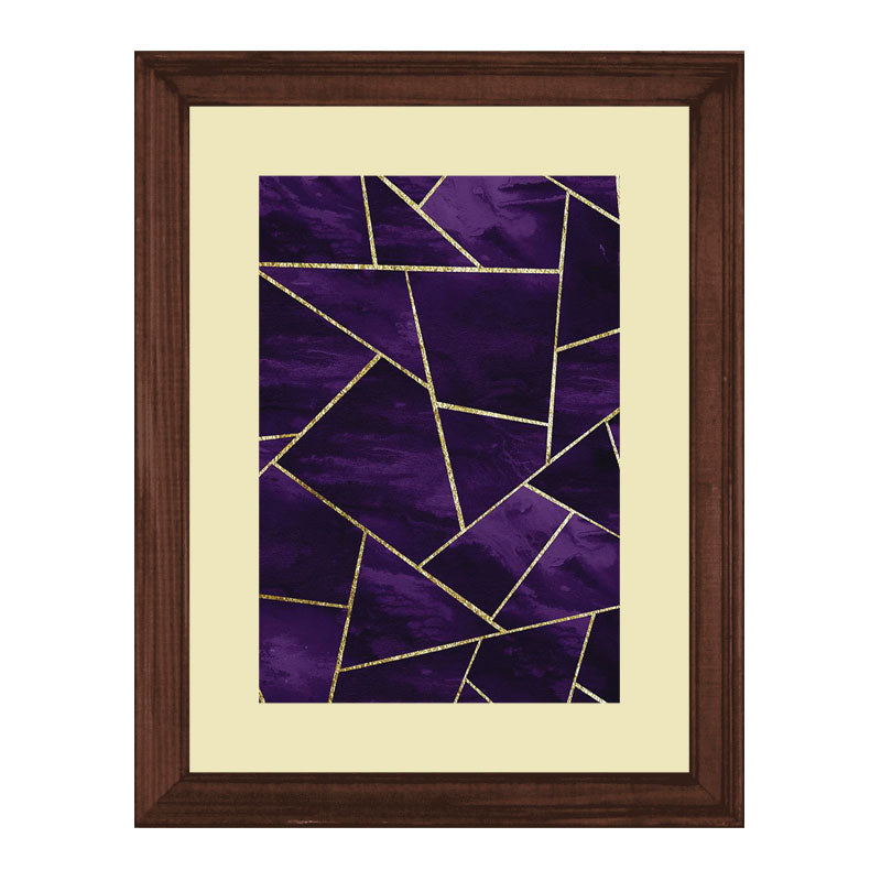 Set of 2 Dark Elegance Wall Frames – Purple & Brown Marble Lines