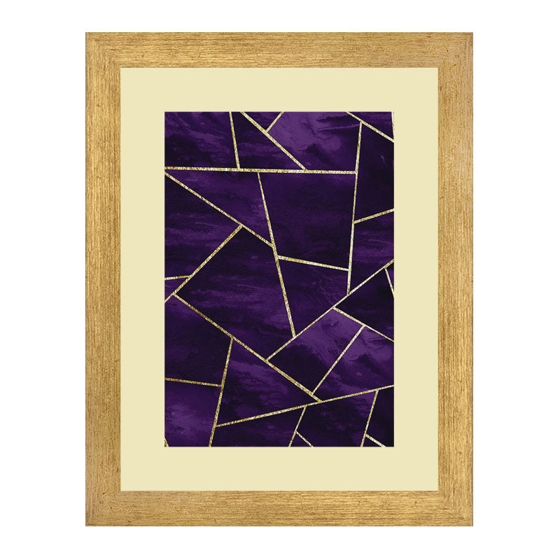 Set of 2 Dark Elegance Wall Frames – Purple & Brown Marble Lines