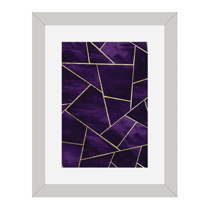 Set of 2 Dark Elegance Wall Frames – Purple & Brown Marble Lines