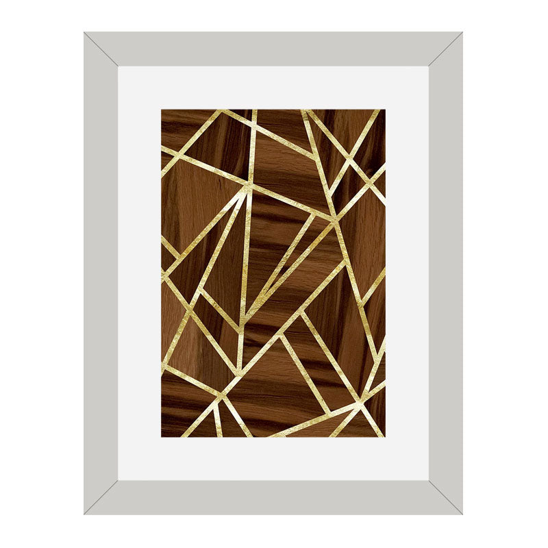 Set of 2 Dark Elegance Wall Frames – Purple & Brown Marble Lines