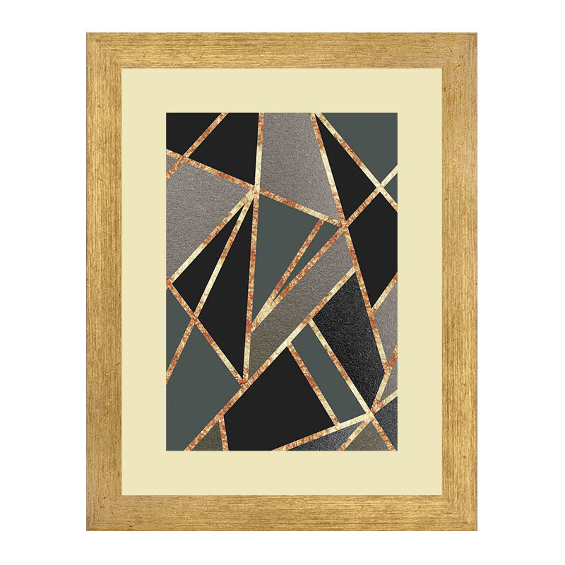 Set of 2 Lava Gold Wall Frames – Molten Abstract Texture