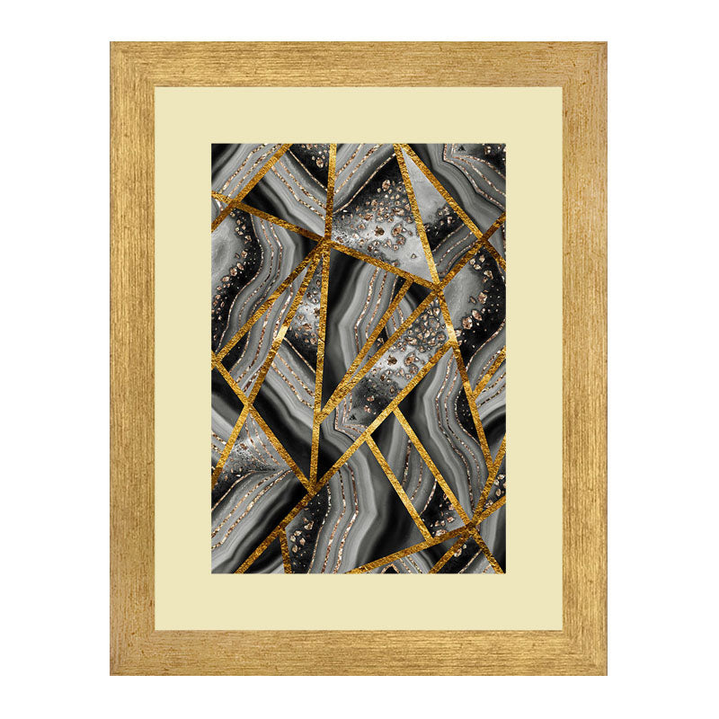 Set of 2 Lava Gold Wall Frames – Molten Abstract Texture
