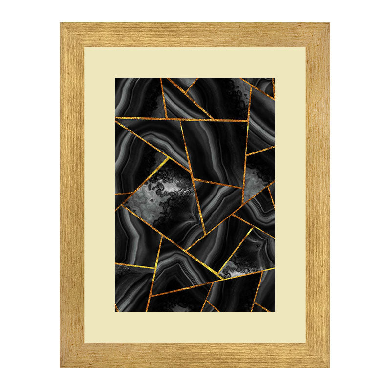 Set of 2 Gold Web Wall Frames – Metallic Abstract Art