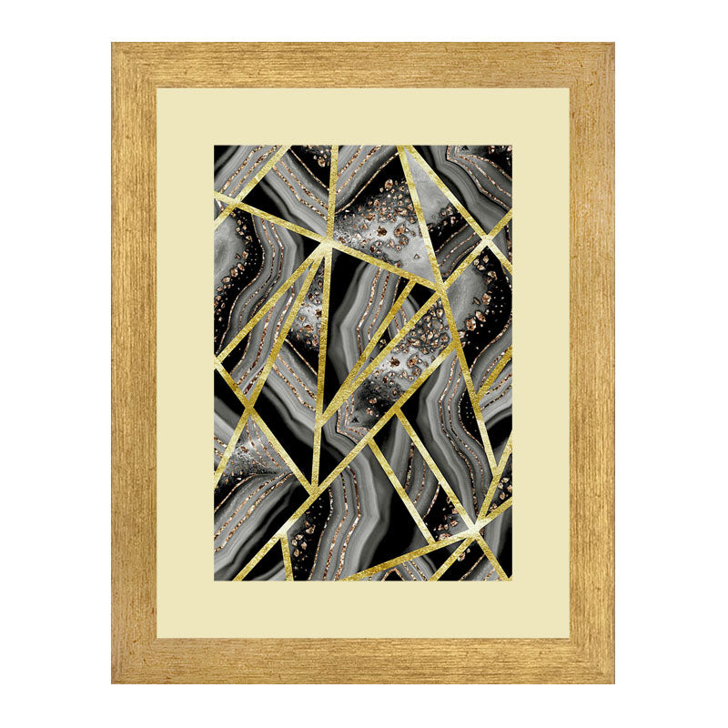Set of 2 Gold Web Wall Frames – Metallic Abstract Art