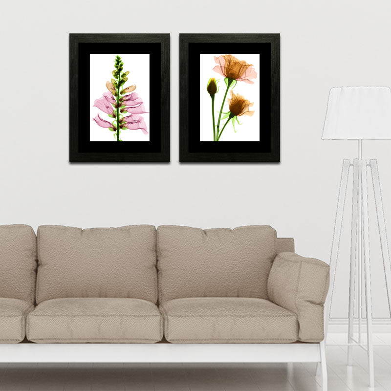 Set of 2 Floral Stem Wall Frames – Pink & Peach Blooms