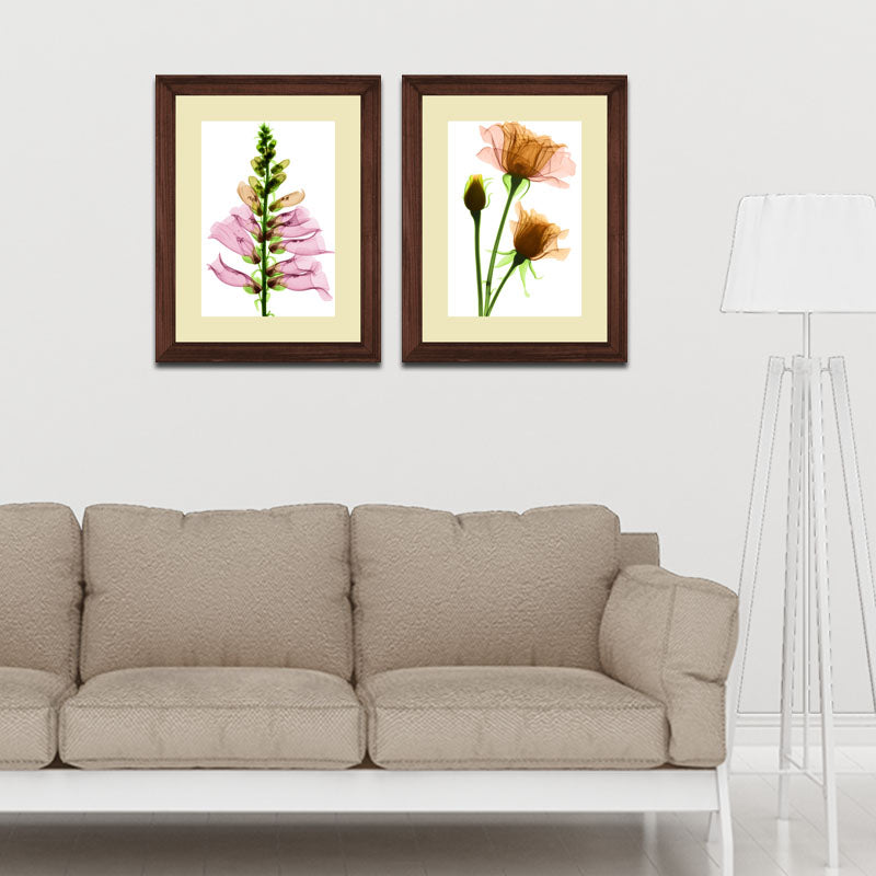 Set of 2 Floral Stem Wall Frames – Pink & Peach Blooms