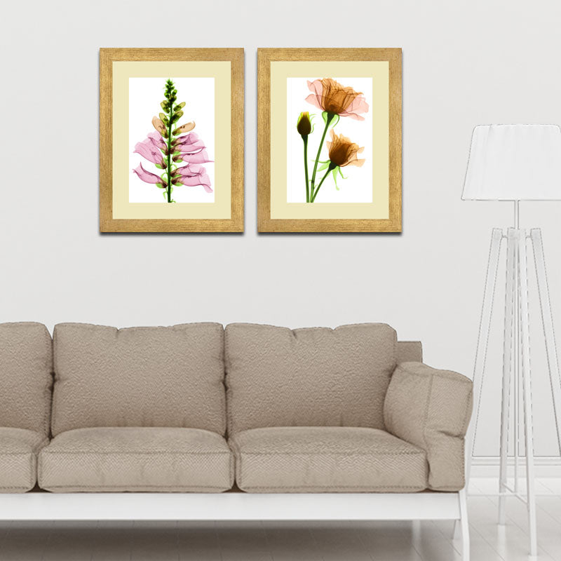 Set of 2 Floral Stem Wall Frames – Pink & Peach Blooms